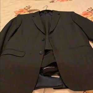 Full Charcoal Plaid Suit-Banana Republic